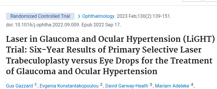 LiGHT 6년 결과 2023 Ophthalmology 논문 제목