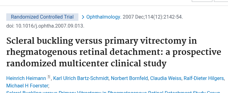 SPR 연구 2007 Ophthalmology 논문 제목
