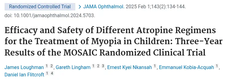MOSAIC 연구 3년 결과 논문 제목 (JAMA Ophthalmology 2025)