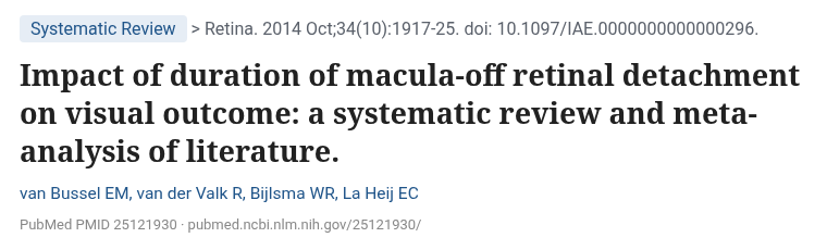 출처: van Bussel EM 외, Retina 2014 · doi:10.1097/IAE.0000000000000296. PubMed 공개 서지 정보로 화면 형식을 다시 만든 것