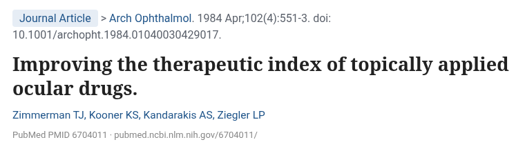 출처: Zimmerman TJ 외, Arch Ophthalmol 1984 · doi:10.1001/archopht.1984.01040030429017