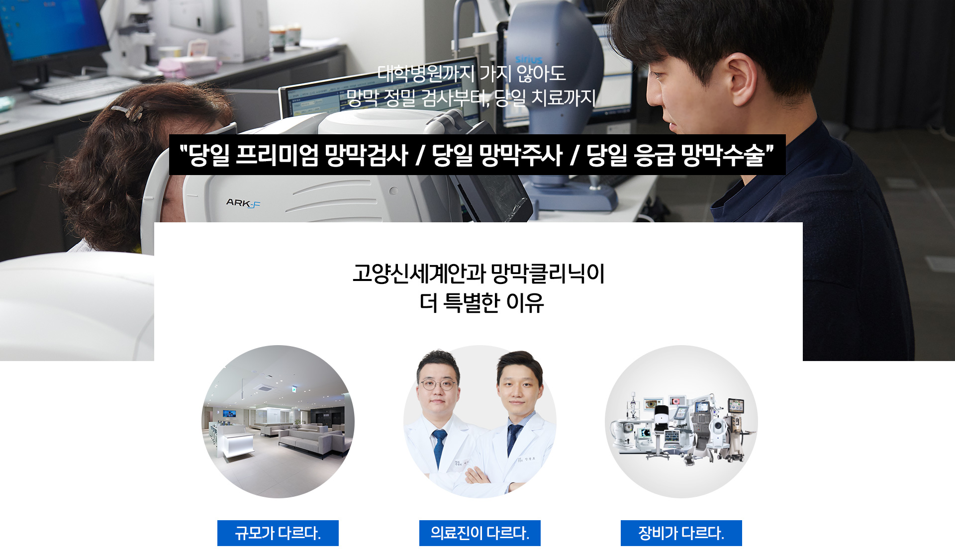 대학병원 가지 않아도 망막 정밀검사부터 당일치료까지, 