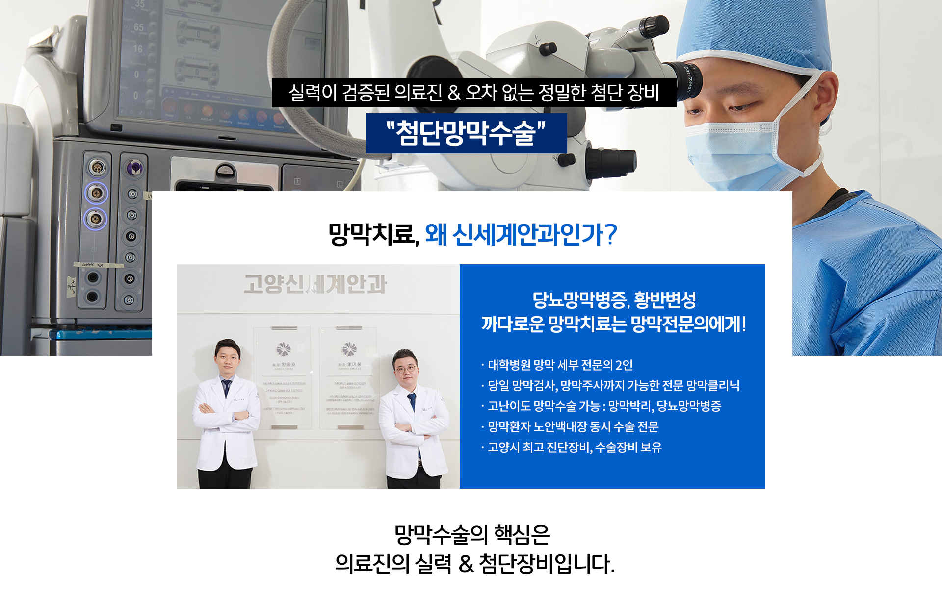 실력이 검증된 의료진, 오차없는 정밀한 청담장비