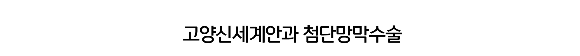 일산 고양신세계안과 청단망막수술